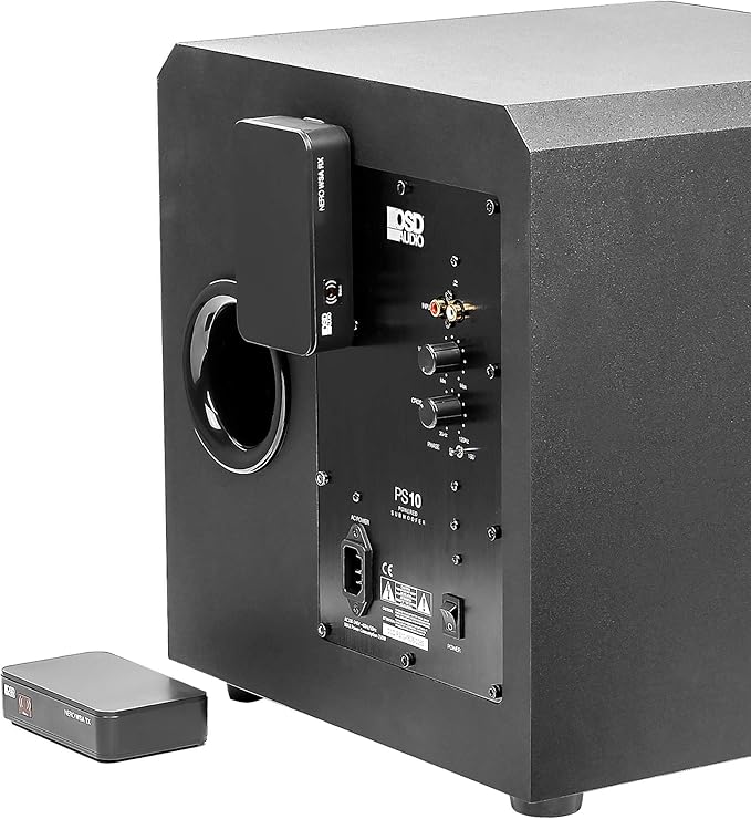 OSD Audio Wireless 5.8G Subwoofer Transmitter/Receiver Kit Dual Source, Diversity Antennas and Brackets Nero WSA