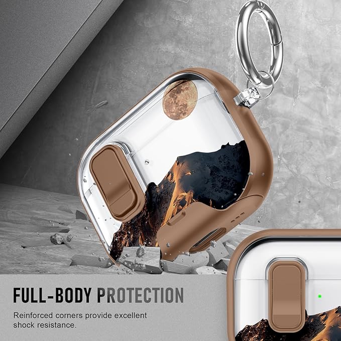 Compatible Airpods Pro 3 Case (2025) with Phone Stand & Cleaner Kit,Cute Soft Silicone Lock Clip Apple AirPods Pro 3rd Generation Case, Airpod Pro 3 Cover with Keychain for Women/Girls