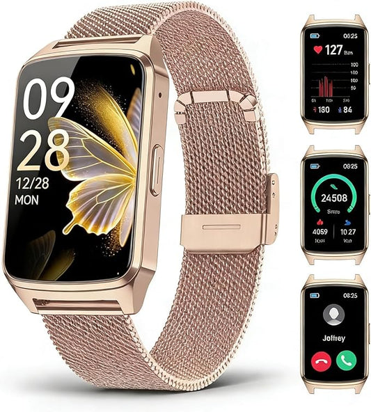 Fitness Tracker Watch for Women Men, Step Counter Compatible with iPhone Android, IP68 Waterproof Activity Tracker with Sleep Monitor, 110+ Sports Pedometer (Duskgold, 1.57)