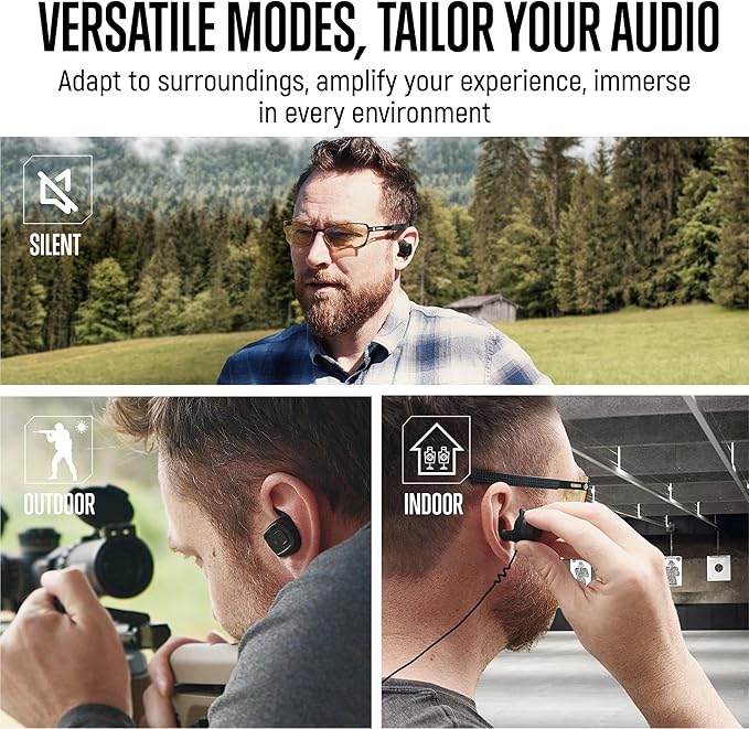 GLORYFIRE Shooting Ear Protection Earplugs, Bluetooth Hearing Protection Earbuds for Noise Reduction(Dark)
