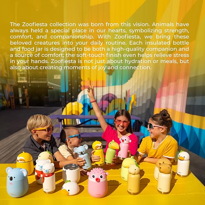 Zoofiesta Insulated Stainless Steel Food Container 20.2oz – Leakproof & Portable –Keeps Food Hot or Cold for Hours – Perfect for Work & Travel(Duck)