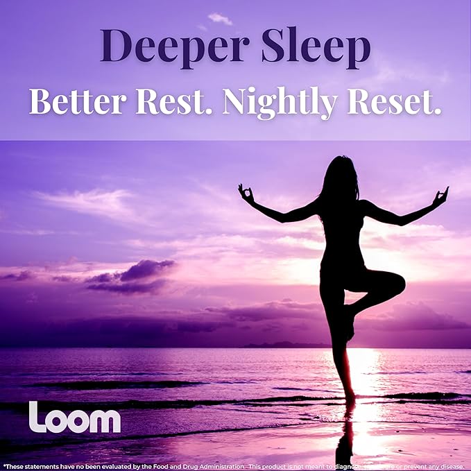 Loom Cortisol Support & Sleep Drink Mix | Ashwagandha KSM-66, Magnesium Glycinate, L-Theanine & Vitamin D3 | Stress Relief & Relaxation Powder (20 Servings)