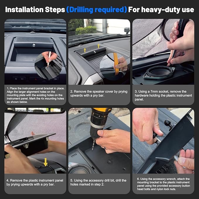Magnetic Dash Phone Holder for F150, No Punching Required Phone Mount Compatible with 2015-2020 F150 2017-2022 F250 F350, Full Metal Cellphone Mounting Bracket for Most CellPhones