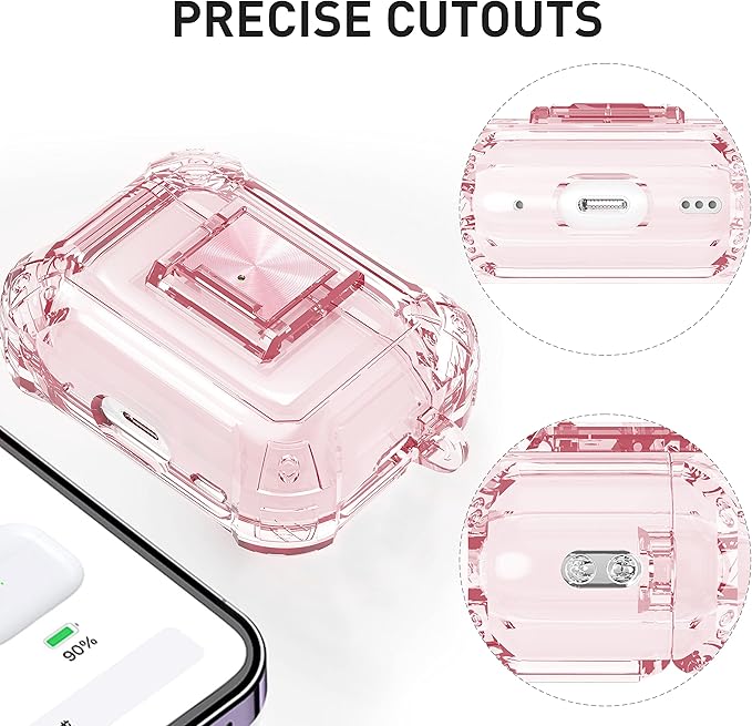 Valkit Compatible Airpods Pro 2nd/1st Generation Case Clear with Cleaner Kit & Lock, Soft TPU Airpod Pro 2/1 Case Shockproof iPods Pro 2 Protective Case for Airpods Pro Gen 2nd/1st(2023/2022/2019)