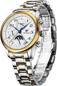OLEVS Automatic Watches for Men Multi Calendar Moonphase with 3ATM Waterproof Business Classic Luxury Wrist Watch