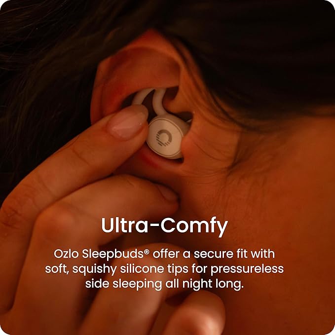 Ozlo Sleepbuds, Travel Case and USB-C Charging Block Bundle | Noise-Masking Sleep Earbuds | Hard Shell Case | Side Sleeper Headphones with Charger