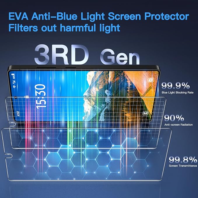 Uyiton for Samsung Galaxy S25 Ultra Screen Protector -[Anti-Blue Light] [Easy to Install] Shatterproof Full Coverage [Case Friendly] 9H Tempered Glass Screen Protector, 2 Pack [video game]
