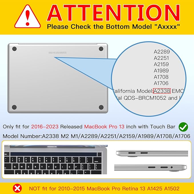 CISSOOK Baby Pink Case for MacBook Pro 13 inch 2025-2016 Release Model A2338 A2251 A2289, Plastic Hard Shell Case + Keyboard Cover Compatible with MacBook Pro 13" M2 M1