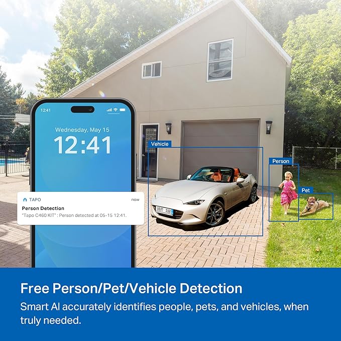 Tapo MagCam 4K Solar, 4K Ultra HD Outdoor Wireless Battery Camera w/Solar Panel – 24/7 Capture, Free Person/Vehicle Detection, Starlight Color Night Vision, Works w/Alexa & Google Assistant