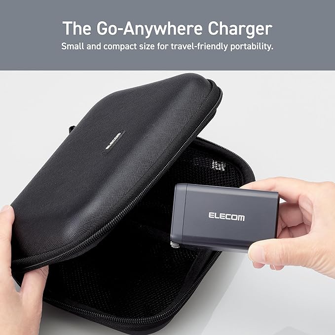 ELECOM 120W USB C Wall Charger Block, 3 Multi Port GaN II Smart PD, Ultra-Fast Charging, Compact Power Adapter for Multiple Devices, Laptops, Tablets, iPhone, iPad, Watch, Speakers, Airpods - Black