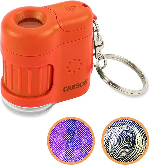Carson MicroMini 20x LED Lighted Pocket Microscope Keychain