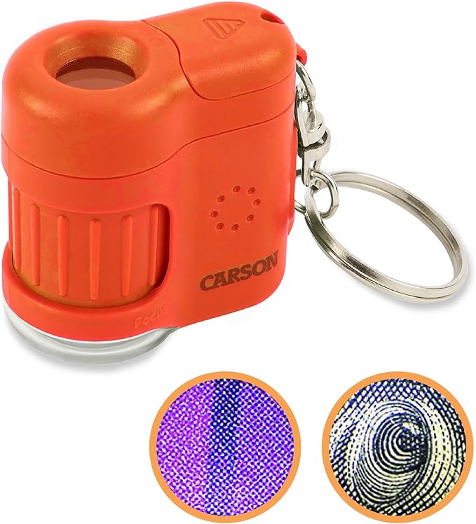 Carson MicroMini 20x LED Lighted Pocket Microscope Keychain