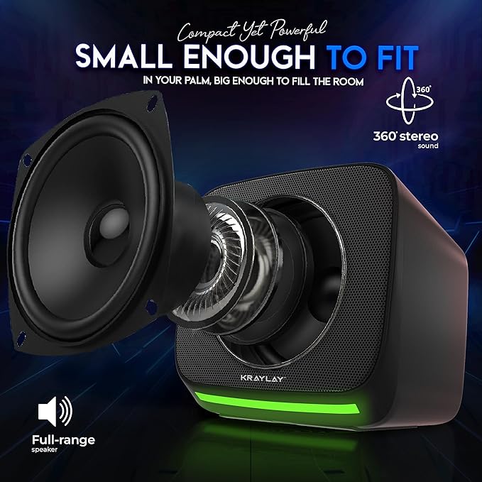 Computer Speakers - TV Speakers with 2.0 USB Aux Powered - Monitor Speakers with RGB LED Light - Mini Multimedia Stereo Speaker for Laptop, Tablet and Cellphone