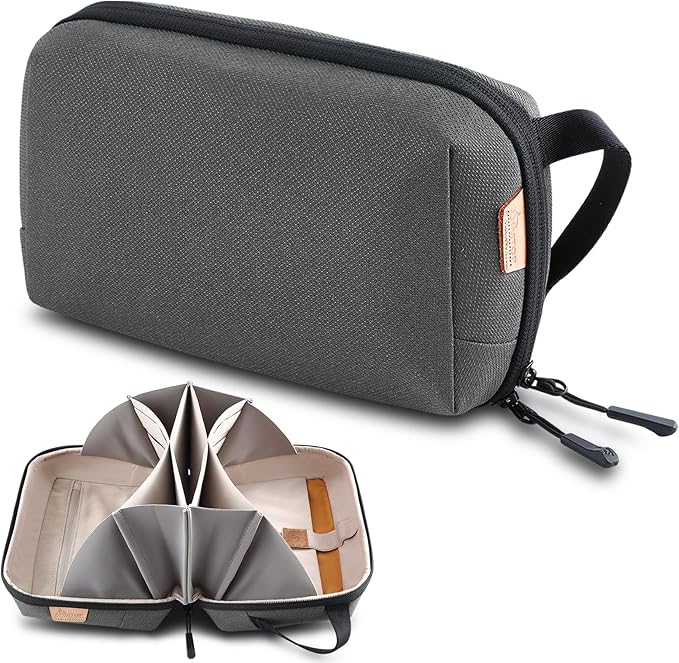 Electronic Organizer Travel Case Bag for Cables, Switch, SD card, Passport and More ??Ultimate Protection & Portability Waterproof (Grey)