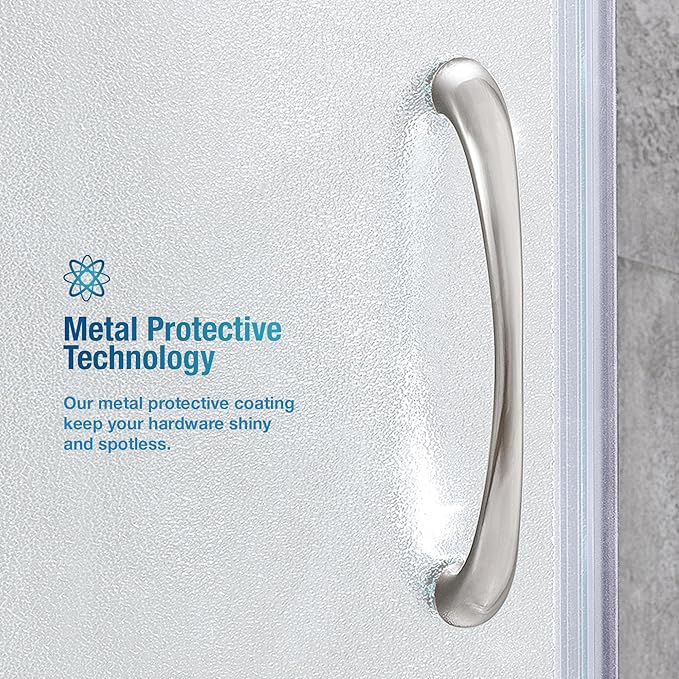 OVE Decors Breeze 34 in. Corner Shower Frosted Sliding Door, With Base and Walls in Chrome Finish