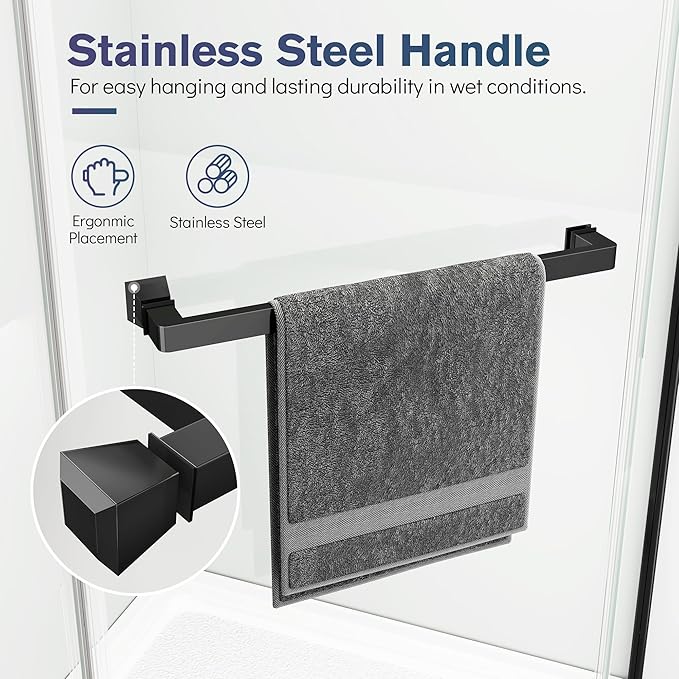 Neo-Angle Frameless Shower Door, 36" D x 36" W x 72" H Corner Shower Enclosure, 1/4" ANSI Tempered Glass with Explosion-Proof Film Nano Coating, Stainless Hardware, Shower Base Not Included