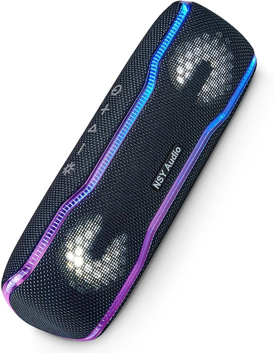 IPX7 Waterproof Bluetooth Speaker, 24H Playtime, LED Lights, Wireless Outdoor Speaker for Pool, Beach, Shower, Blue