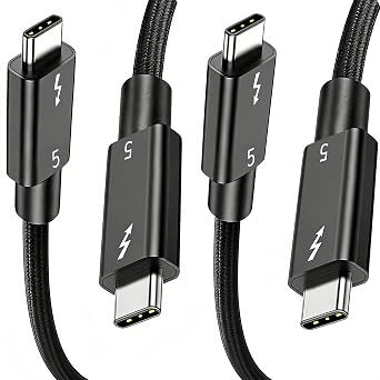 2 Pack Usbc Cable for Thunderbolt 5 Cable 3.3FT (1M), 240W Charging, 80Gbps Data Transfer, 8K/4K Displays,Compatible Thunderbolt 4, SSD, MacBook M4 Pro/Max, iPhone 17/16, Dock and More