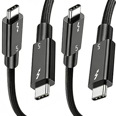 2 Pack Usbc Cable for Thunderbolt 5 Cable 3.3FT (1M), 240W Charging, 80Gbps Data Transfer, 8K/4K Displays,Compatible Thunderbolt 4, SSD, MacBook M4 Pro/Max, iPhone 17/16, Dock and More