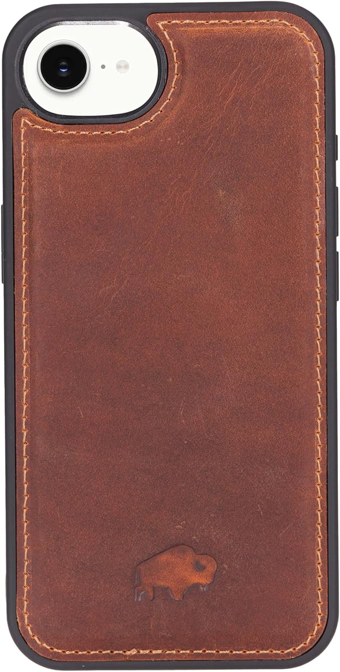 BLACKBROOK Leather Wallet Case for iPhone 17e/16e, Carter Premium Leather Magnetic 2-in-1 Wallet Set, Ready for MagSafe, RFID Protection, 4 Card Slots & ID Pocket
