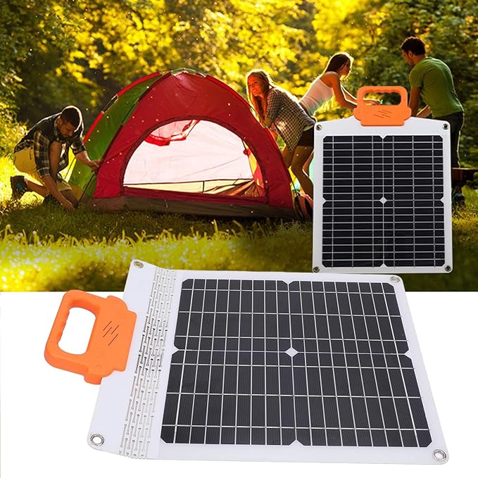 FTVOGUE 20W Portable Solar Panel Charger Monocrystalline Solar Panel with USB C Output for Outdoor Travel Camping and Emergency Power