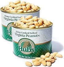 Hubs Peanuts Premium Salted Virginia Nuts, Non-GMO, Gluten Free Healthy Snacks - Irresistible Crunch & Flavored Peanuts - Made from Premium Ingredients - Vacuum-Sealed Tin - 2 Packs of 40 oz Cans