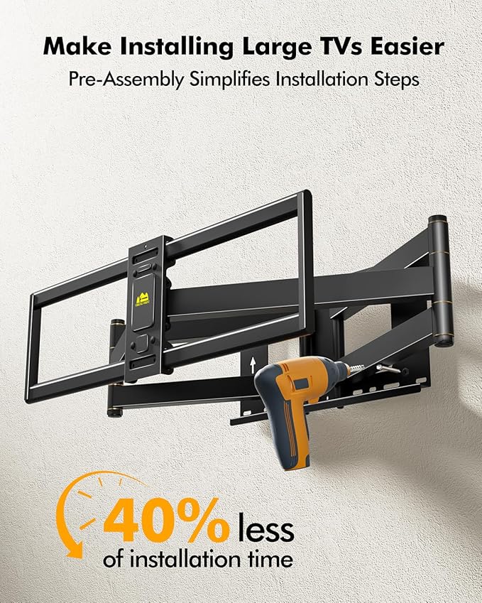 FORGING MOUNT Heavy Duty XXL Long Arm TV Wall Mount for 55-120 inch Extra Large TVs, Holds 264 lbs, Full Motion TV Mount with 42" Dual Articulating Arms Swivel,Tilt,12-24” Studs, Max VESA 900x600