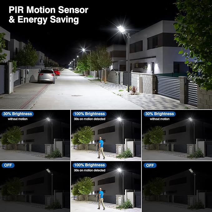 Solar Street Lights Outdoor Waterproof , 52000LM 320° Angle Flood light,5730 LED Solar Parking Light with Motion Sensor and Remote Control for Outdoor, Streets, Courtyards,Parking Garages,-4Pack