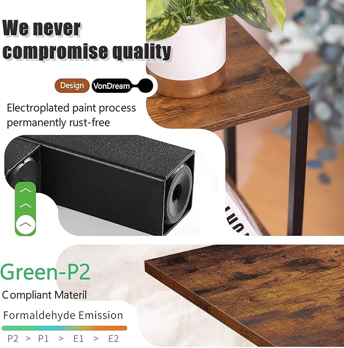 2-Tier Tall Plant Stand Indoor, Corner Plant Stands for Indoor Plants Multiple, Multi-Functional Small Side Table for Living Room, Bedroom, Balcony
