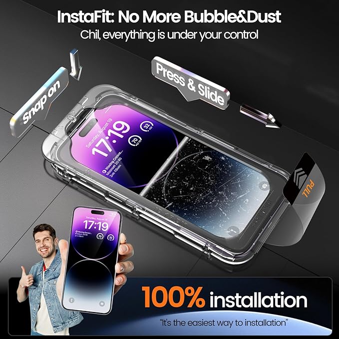 MOHAVE 2+2 Pack for iPhone 14 Pro Max Privacy Screen Protector 6.7" with Camera Lens Protector [Auto Alignment/Dust Removal] Anti Spy Tempered Glass [Military Grade Shatterproof] Case Friendly