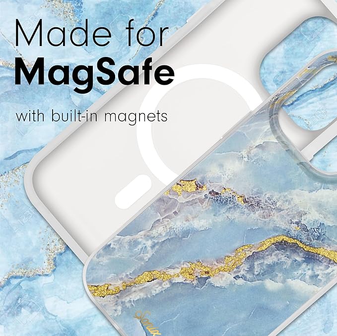 Sonix Case for iPhone 15 Pro | Compatible with MagSafe | 10ft Drop Tested | Ice Blue Marble
