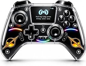 Morostron Wireless Controller for PC and Steam Games, Switch/Switch 2/iOS/Android Compatible, Interactive Screen, Hall Sticks, RGB, 1200mAh, Black - Image 1