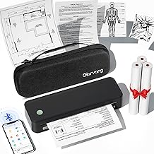 Gloryang Inkless Portable Printer for Travel, Wireless Thermal Printer Supports 8.5 x 11 Inch Thermal Paper, Bluetooth Machine Includes Carry Case and 3 Rolls of Paper Kit, Black - Image 1
