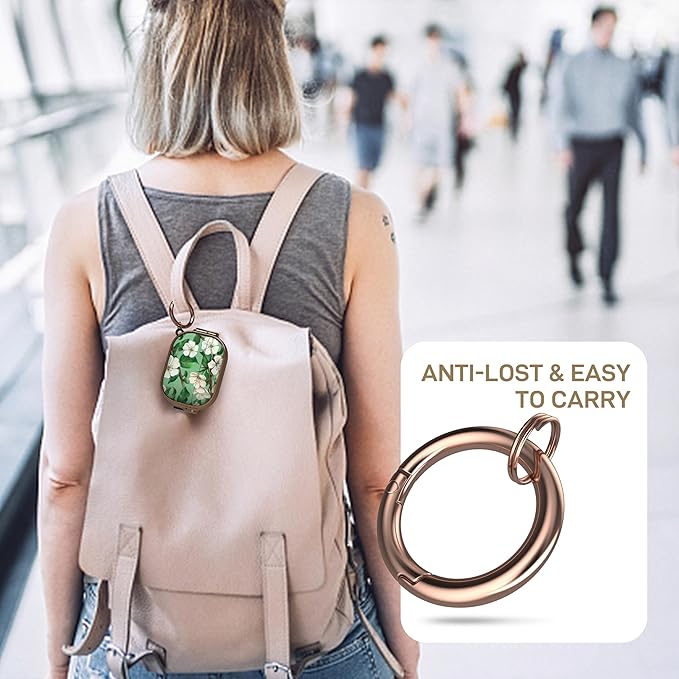 Maxjoy for AirPods Pro 2nd/1st Generation Case with Lock, Flower AirPods Pro 2 Case Lock Protective Cute AirPod Pro Cover for Women Men with Keychain for Airpod Pro (2023/2022/2019), Floral