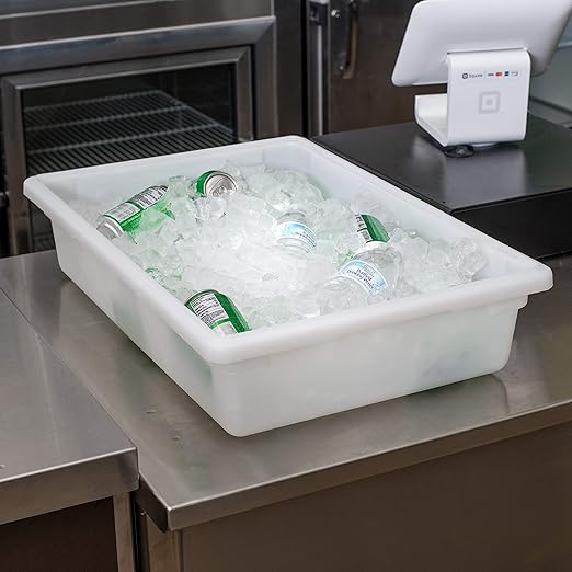 Carlisle FoodService Products Storplus Food Storage Container with Stackable Design for Catering, Buffets, Restaurants, Polyethylene (Pe), 8.5 Gallon, White