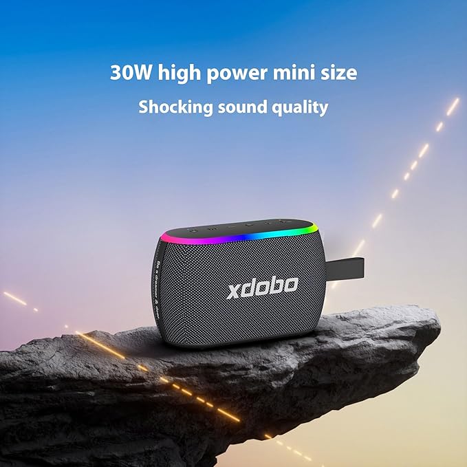xdobo X8 II Mini Portable Bluetooth Speaker Small Bluetooth Speaker Waterproof IPX6 Computer Speakers Wireless with RGB Lights for Home/Outdoor/Party/Beach/Birthday Gift