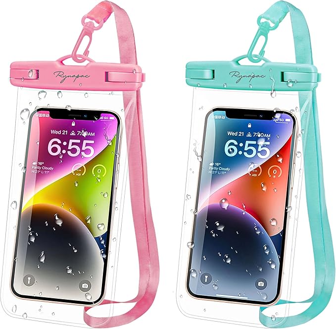 Waterproof Phone Pouch Bag - 7.5in Water Proof Cell Phone Case for Beach Travel, IPX8 Dry Bag with Lanyard for iPhone 16 15 14 Pro Max Galaxy S25+ S24+ Pixel 10 Pro, Cruise Ship Essentials