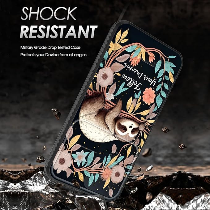 for Galaxy A35 5G Case Built in Slide Camera Lens Cover,Heavy Duty Shockproof Protection Dual Layer Case for Samsung Galaxy A35 5G 6.6 inch 2024,Cute Baby Sloth On The Tree