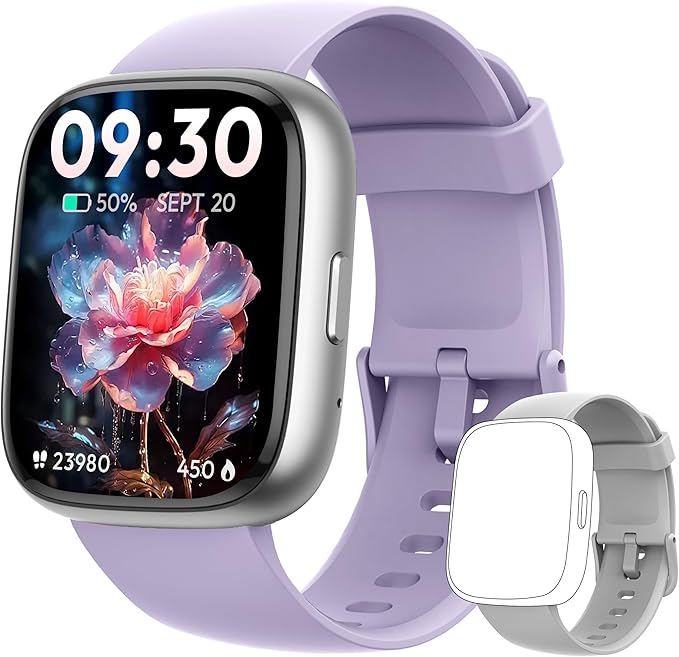 Smart Watch for Women Men Android & iPhone [2 Bands, 44mm case], Alexa Built-in, 1.83'' Smartwatch Make/Answer Call, HR SpO2 Sleep Stress Monitor Fitness Tracker, IP68 Waterproof Step Counter Watch