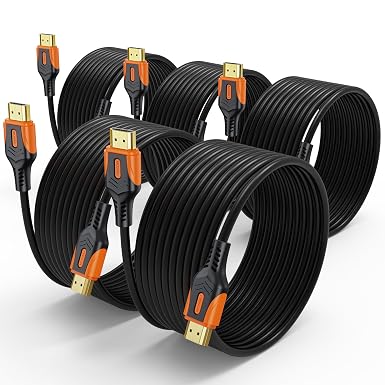 4K HDMI 2.0 Cable, 15FT, 5-Pack, 18Gbps, CL3