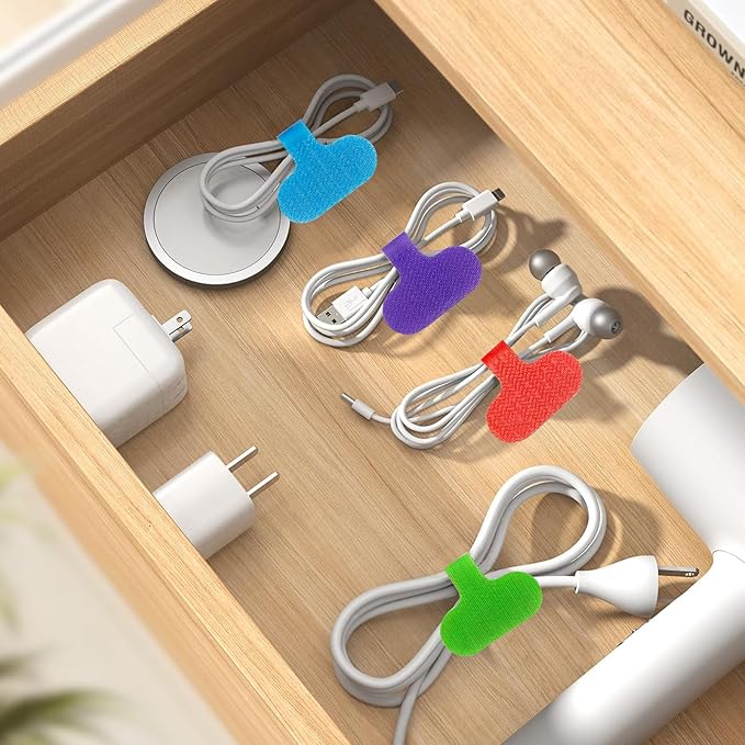 32 Pcs Multi Color Durable Cable Lables with Writable Surface,Waterproof Wire Labels for Electronics Organization,Computer&Industrial Cable Management,1.5" x 0.63"Cord Tags(8 Colors)