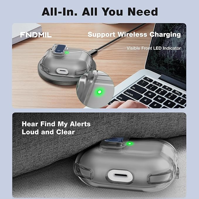 Clear Case for AirPods 3 Case Cover with [Lock Safety & Pop Up][Military Shockproof] Anti-Yellow Transparent Soft TPU Wireless Charging for AirPods 3 Generation Case with Keychain,Clear Black