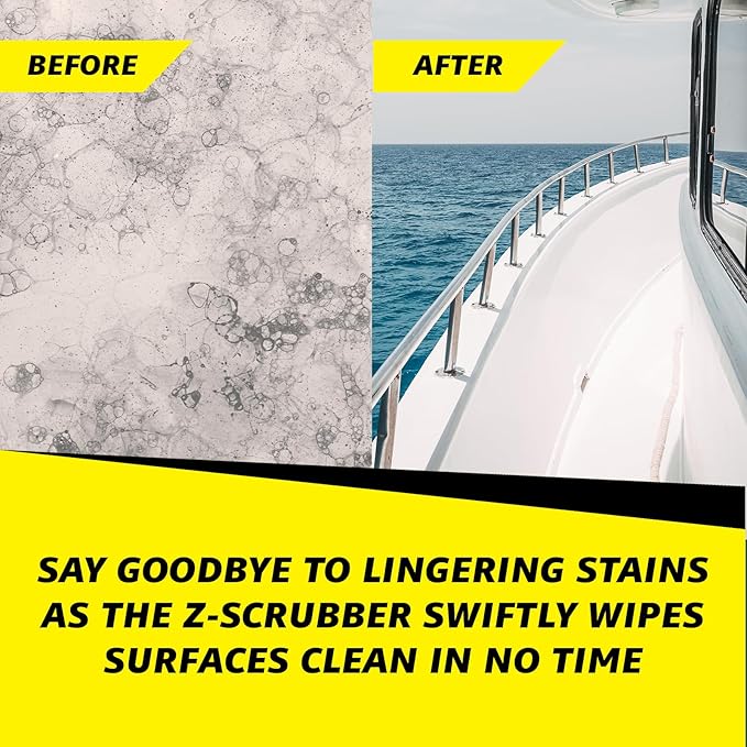 Z-Tuff Products Scrubber Pads – 6-Pack Xtra Heavy-Duty Cleaning Pads for Boats, RVs & More | All-Purpose Scuff & Grime Remover | Multi-Surface Cleaner for Fiberglass, Rubber, Vinyl & Metal and More