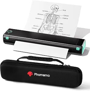 Phomemo M08F Inkless Thermal Portable Printer with Case - 8.5 x 11, Black