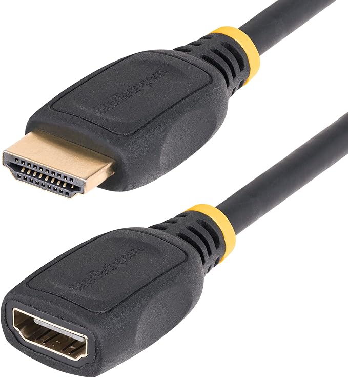 StarTech.com 18in (0.5m) HDMI 2.0 Extension Cable, High Speed HDMI Port Saver Cable, 4K 60Hz, HDMI Extension Cord, M/F