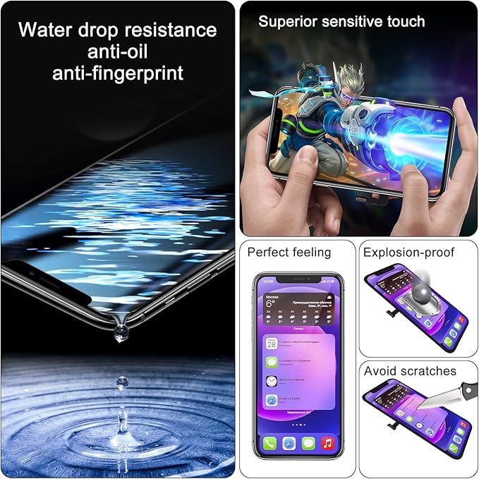 for iPhone 16 Pro Screen Replacement 6.3', 3D Touch Display Full Repair kit, Digitizer Assembly with Tools Set, Tempered Glass, Instruction