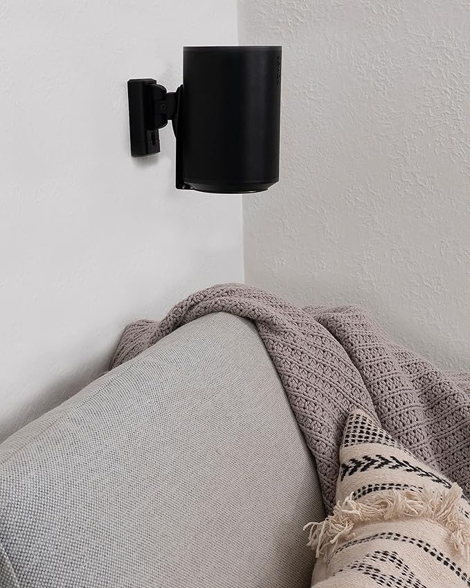 Sanus Single Black Speaker Mount for Sonos Era 100 - Swivel & Tilt, Easy 15-Minute Install