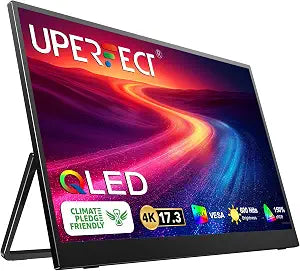 UPERFECT 17.3'' 4K Portable Monitor QLED, 600 Nits 150% sRGB 3840*2160 UHD