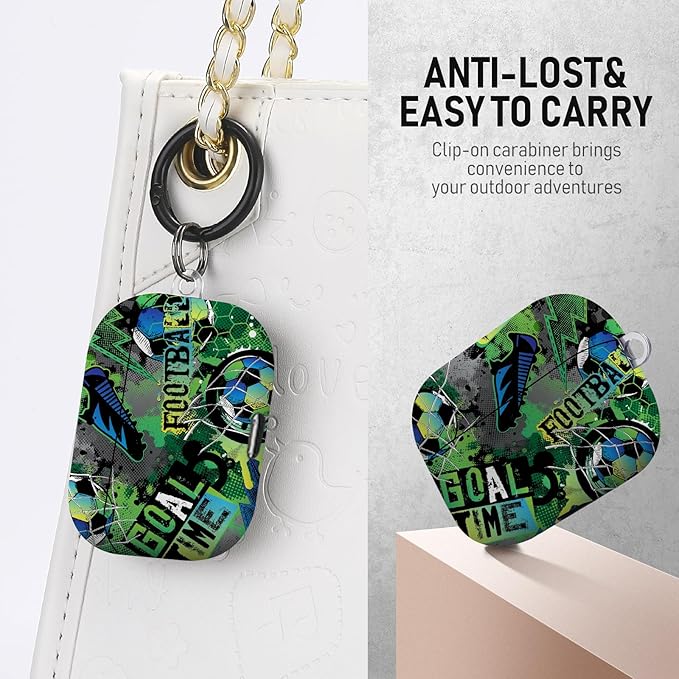 for Airpods Pro Case, Cute Cool Football Pattern TPU Soft Cases for Airpods Pro Case 1st Gen, Shockproof for Airpods Pro 2019 Case Men Women with Cleaner Kit & Keychain, Green