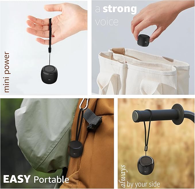 IXTECH Portable Bluetooth Speaker with Remote Shutter and Built-in Microphone - Mini Wireless Travel Speaker for Outdoors